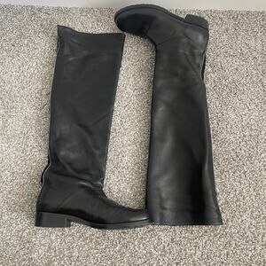 Stuart Weitzman Black Leather Micro Studded Over Knee High Boots US 6M Capsule